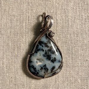 Sterling silver wire wrapped pendant